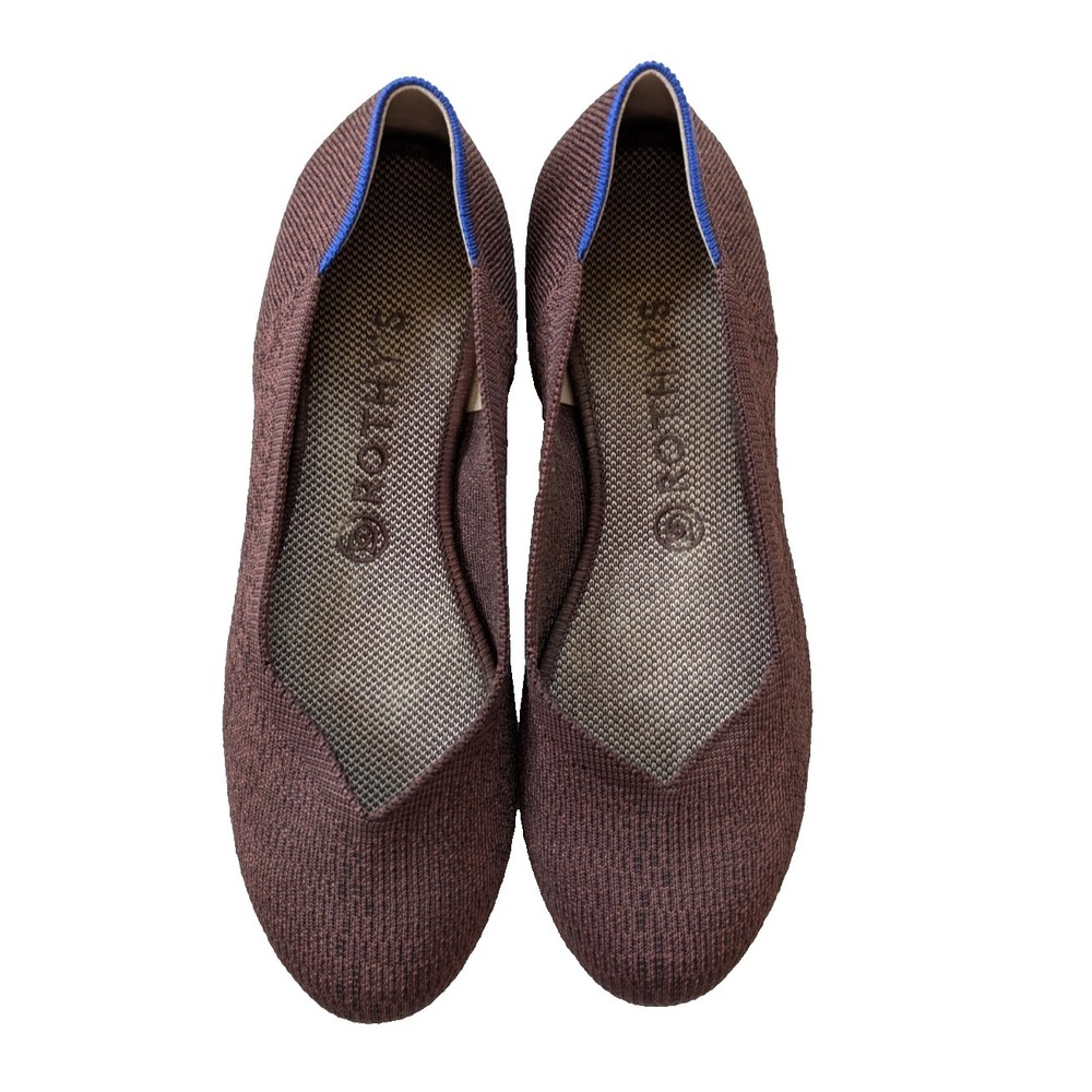 Rothys Round Toe Ballet Flats Womens‎ 9.5 Brown Truffle Python